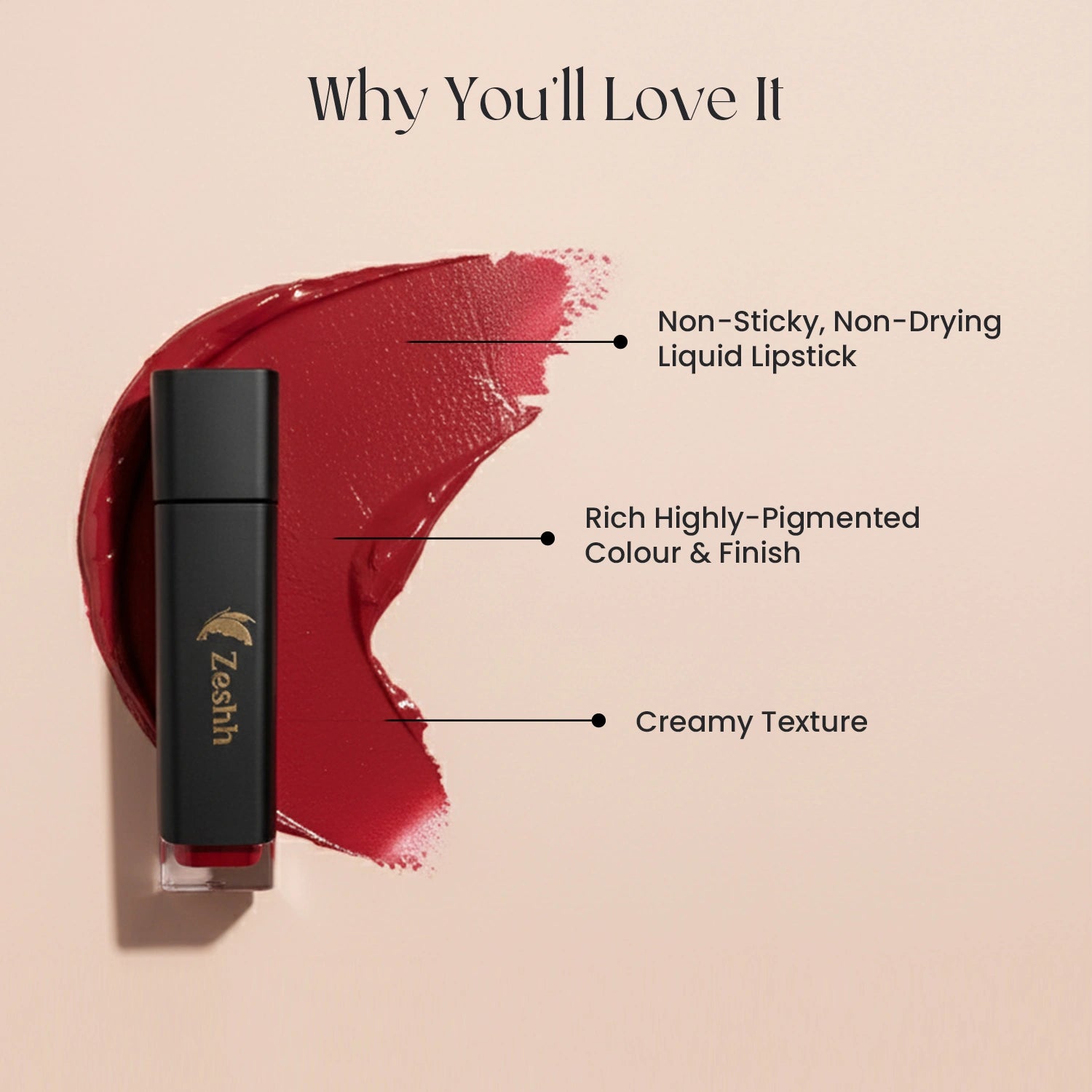 Zeshh Cherry Red Liquid Lipstick