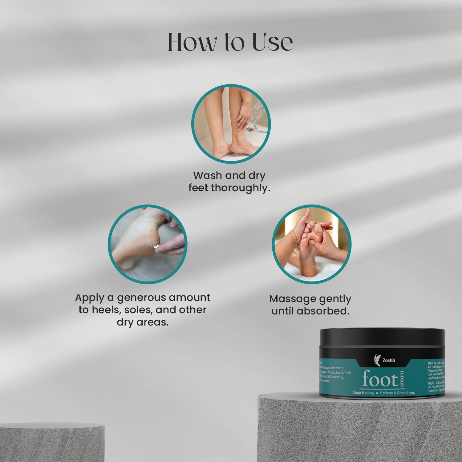 Zeshh Foot Cream for Cracked Heels & Dry Feet