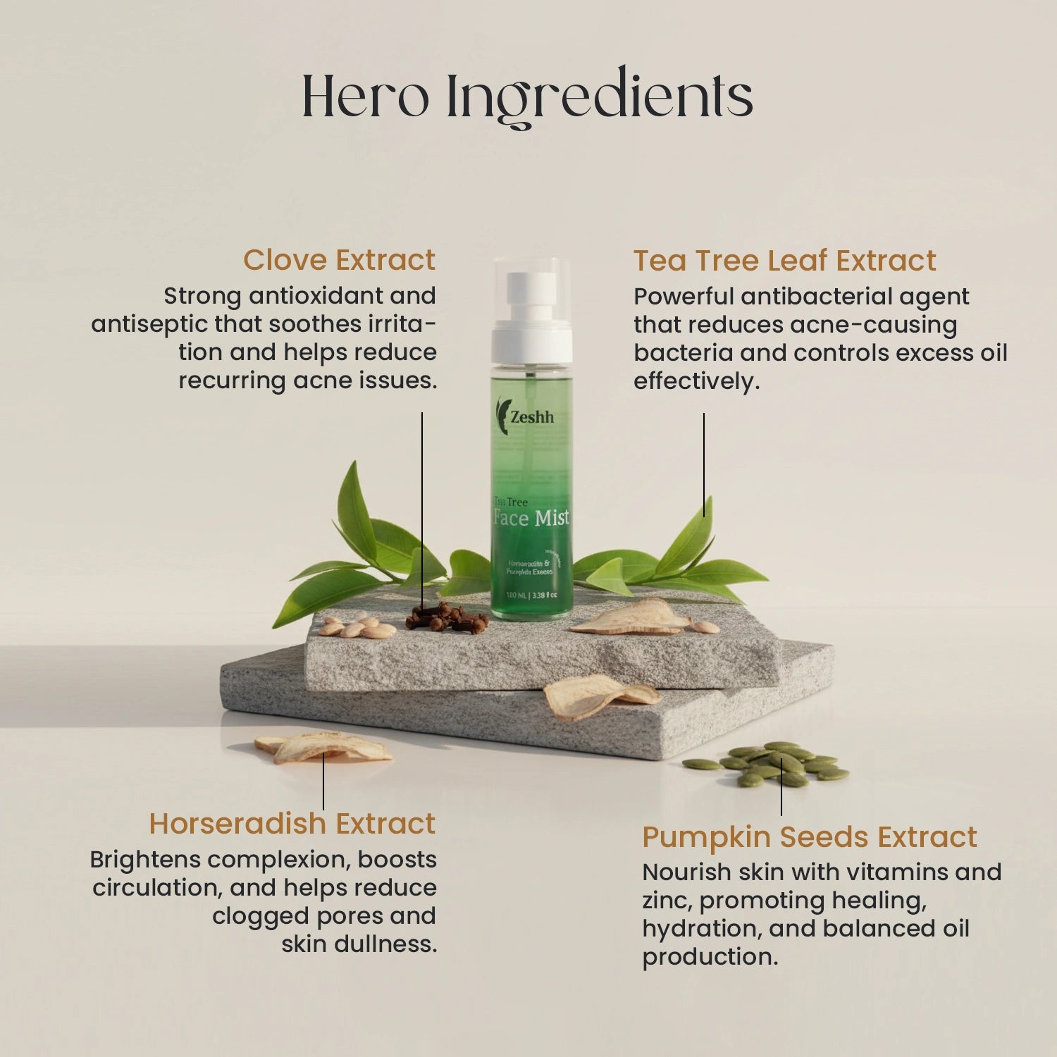 Zeshh Tea Tree Face Mist – Purifying, Oil-Control & Refreshing Hydration for Clear Skin