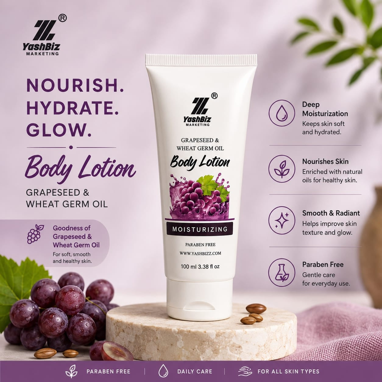 Grape Seed & Wheat Germ Oil Body Lotion